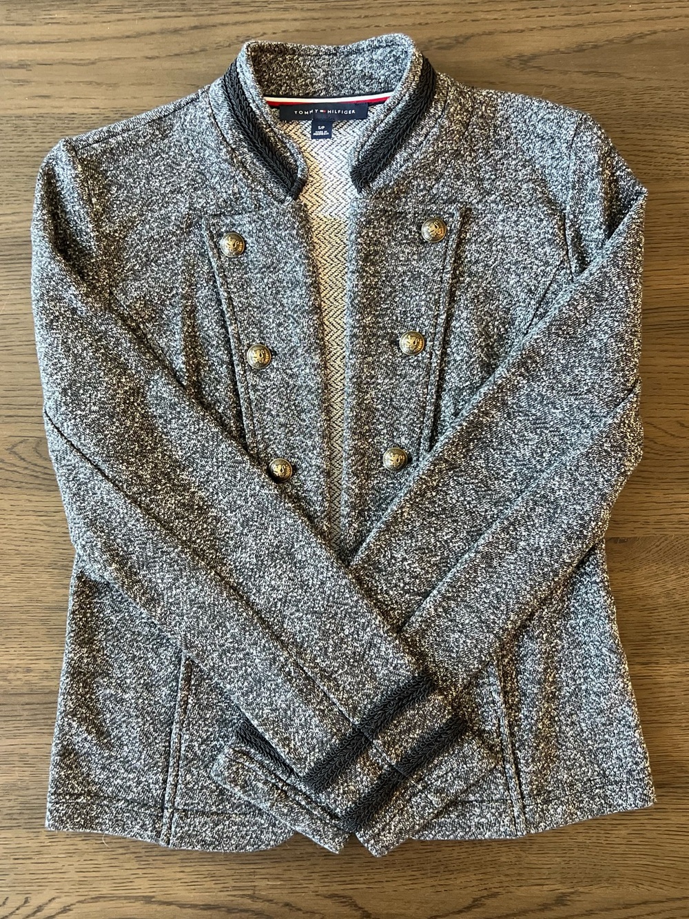 Tommy Hilfiger Women’s Military Jacket Black & White Chic Quiet Luxury